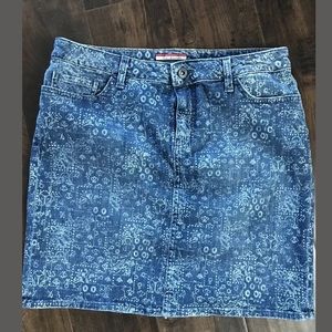 Tommy Hilfiger 8 Denim Paisley Skirt Country